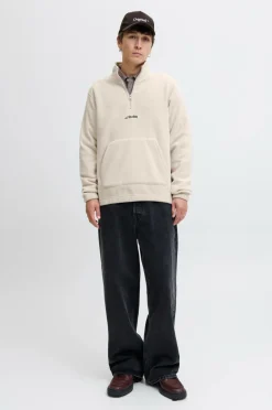 Jack & Jones Fleecetrøje jjeSoho Half Zip Fleece SN Moonbeam Sale