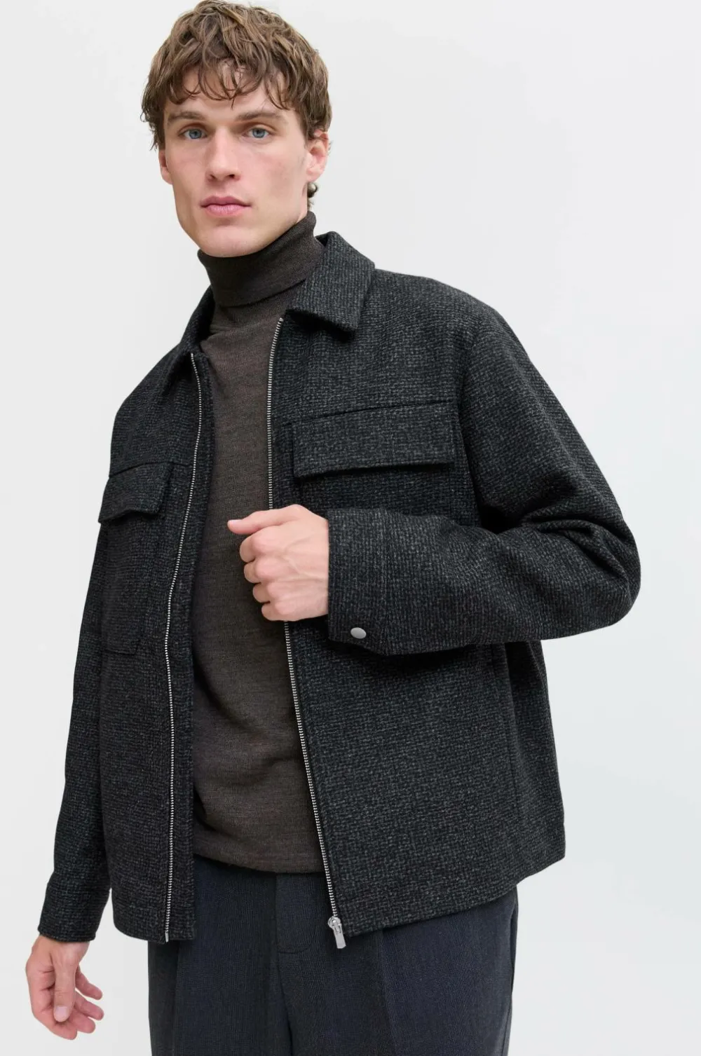 Jack & Jones Jakke jprBlurussel Wool Blend Jacket SN Charcoal gray Discount