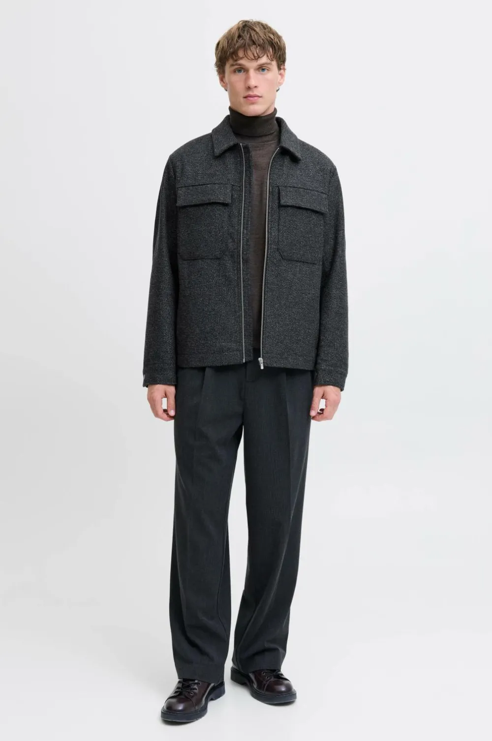 Jack & Jones Jakke jprBlurussel Wool Blend Jacket SN Charcoal gray Discount