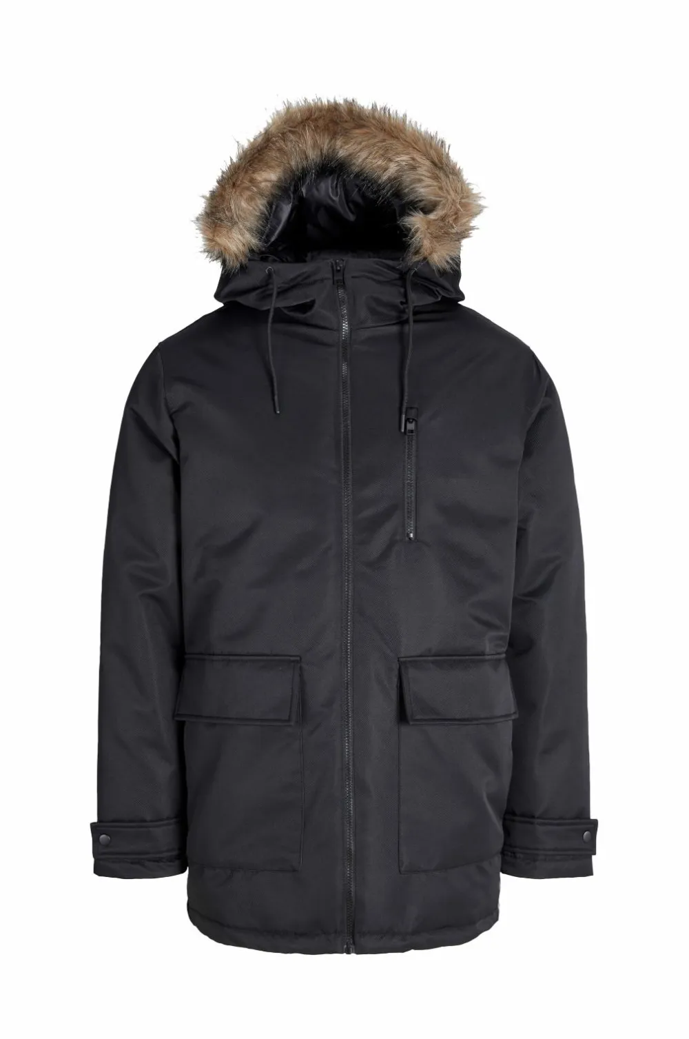Jack & Jones Jakker & Frakker>Parka jjCharlie Detachable Faux Fur Black