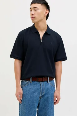 Jack & Jones Poloshirt jjeAustin Zip Polo SS Navy blazer Discount