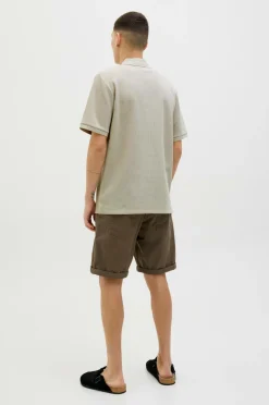 Jack & Jones Poloshirt jjeAustin Zip Polo SS Moonbeam Hot