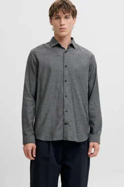 Jack & Jones Skjorte jprBlaparker Melange L/S Shirt BF S Black Discount