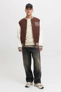 Jack & Jones Sweatshirt jorNorrebro Emb Sweat Crew Antique white New