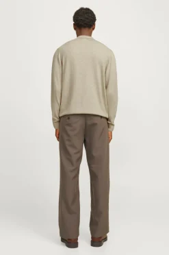 Jack & Jones Trøjer>Trøje jjeEmil Knit Polo Half Zip LS Noos Oatmeal