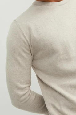 Jack & Jones Trøje jjeEmil Knit Crew Neck Oatmeal Hot