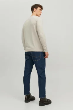 Jack & Jones Trøje jjeEmil Knit Crew Neck Oatmeal Hot