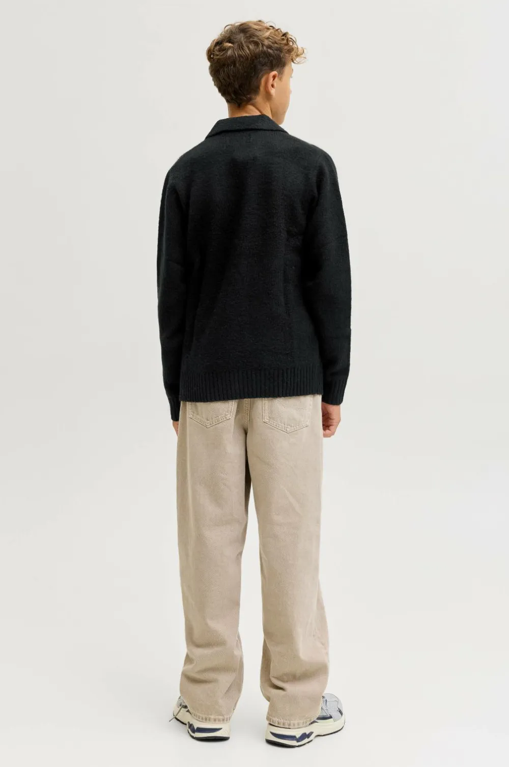 Jack & Jones Trøjer & Cardigans>Junior Pullover jjoho Ollie Knit Split Neck Jnr Black