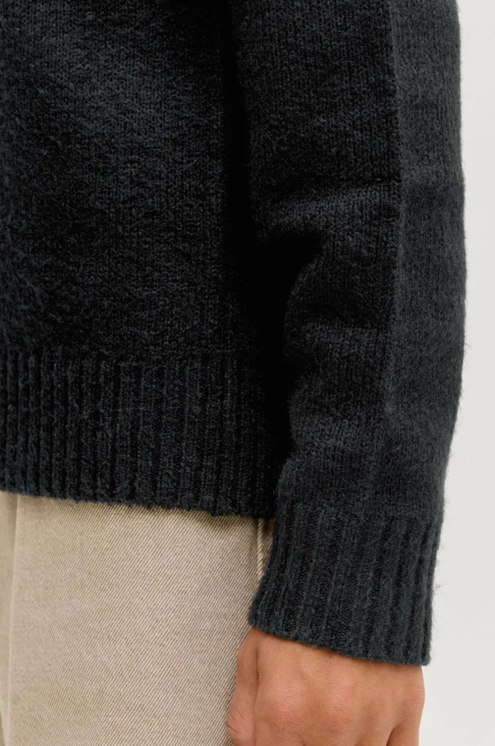Jack & Jones Trøjer & Cardigans>Junior Pullover jjoho Ollie Knit Split Neck Jnr Black