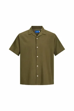 Jack & Jones Junior Skjorte jorLuke Crinkle Shirt SS Jnr Olive night Clearance