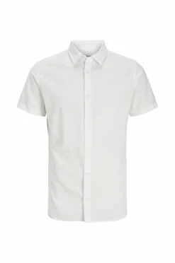 Jack & Jones Skjorter>Junior Skjorte jjBreeze Linen Blend Shirt SS SN Jnr White