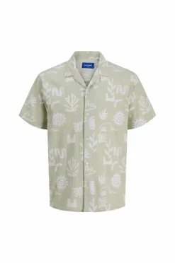 Jack & Jones Skjorter>Junior Skjorte jorLuke Crinkle Aop Shirt SS Jnr Celadon tint
