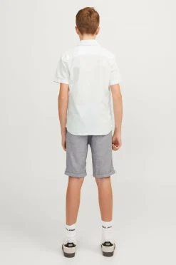 Jack & Jones Junior Skjorte jjeLinen Blend Shirt SS SN Jnr White Clearance