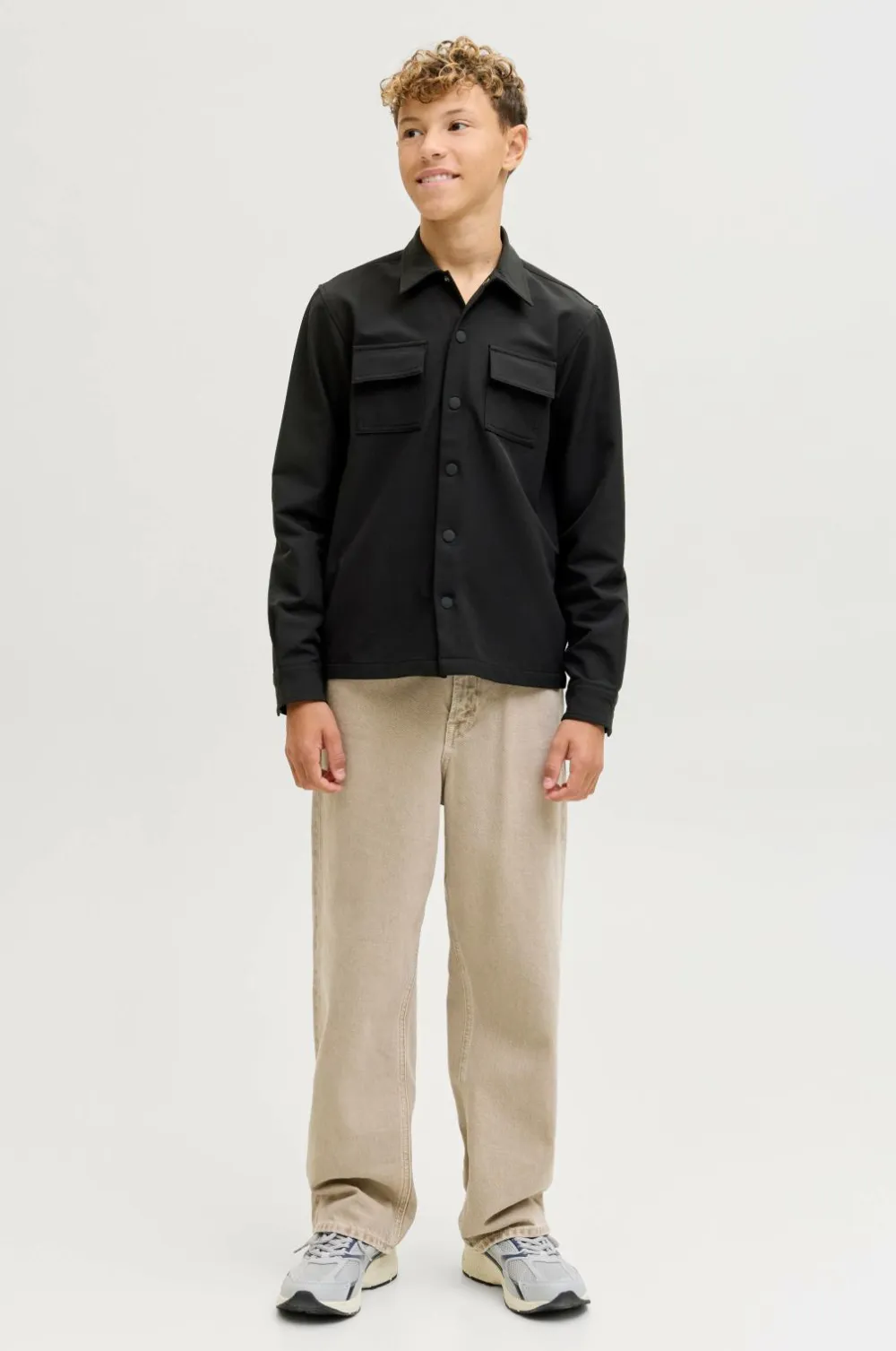 Jack & Jones Skjorter>Junior Skjorte jcoPoint Commute Travel Shirt BF JN Black