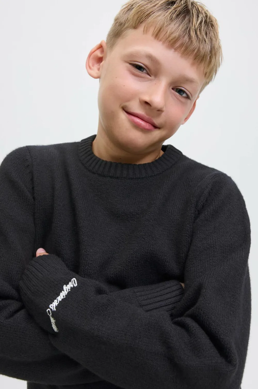 Jack & Jones Junior Trøje jorNorrebro Knit Crew Neck LN Jnr Black Sale