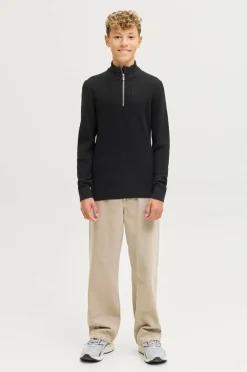 Jack & Jones Junior Turtleneck trøje jprBlubarkley Knit Half Zip Jnr Black New