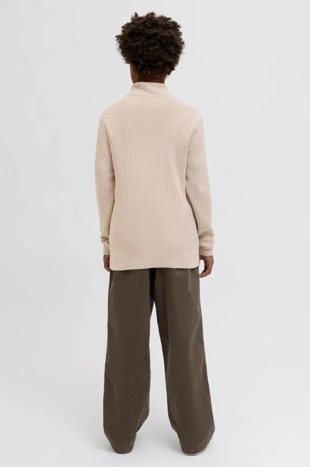 Jack & Jones Junior Turtleneck trøje jprBlubarkley Knit Half Zip Jnr Simply taupe Clearance