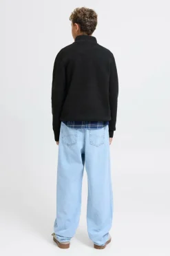 Jack & Jones Junior Trøje jorNorrebro Knit Half Zip Jnr Black Outlet