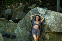 KAANDA Beach life Badebukser Golden nougat lurex shorts Lurexbrown New