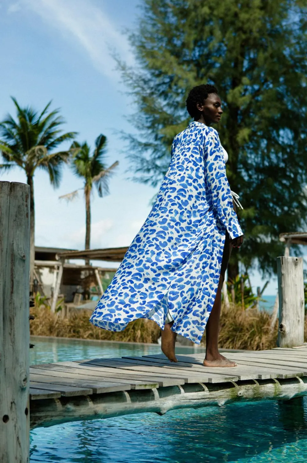 KAANDA Beach life Strandtøj>Strandkjole Cheetah Shirt Dress Leo blue