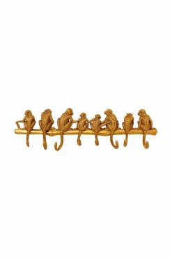 KARE Design Entrémøbler>Knagerække Monkey Hook Transparent guldfarve krom