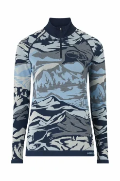 Kari Traa Skiundertøj|Skiundertøj>Termisk top Mille Half-zip Dark navy blue
