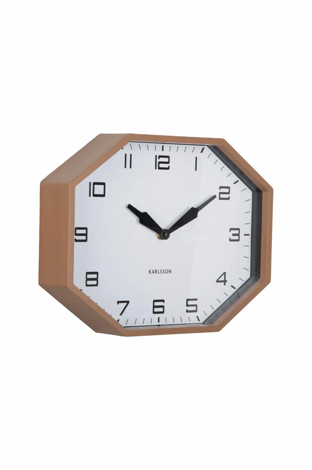 Karlsson Vægure>Vægur Modern Factory Octagon Mokka brun og sort