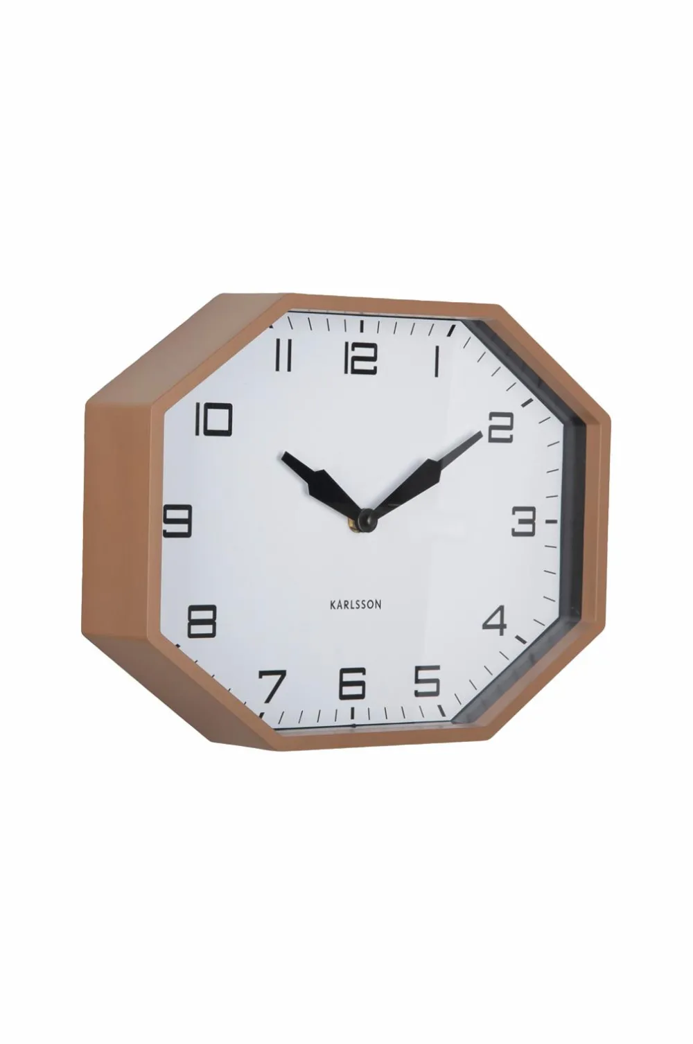 Karlsson Vægure>Vægur Modern Factory Octagon Mokka brun og sort