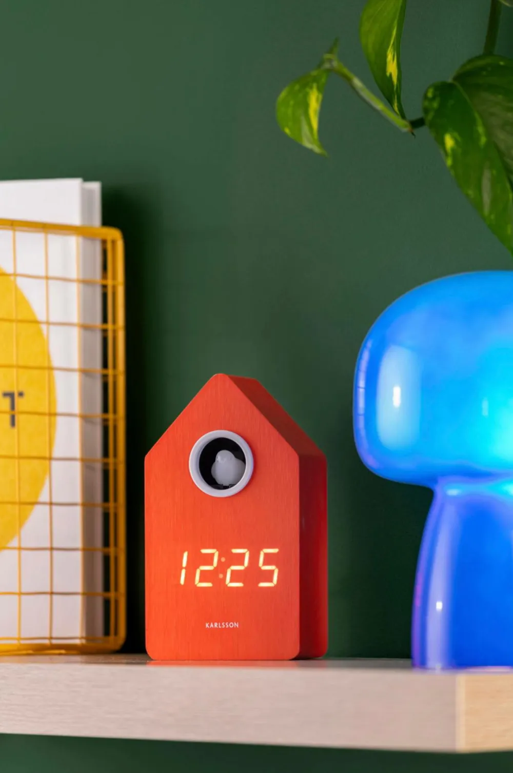 Karlsson Vækkeur Cuckoo -LED Strålende orange Hot