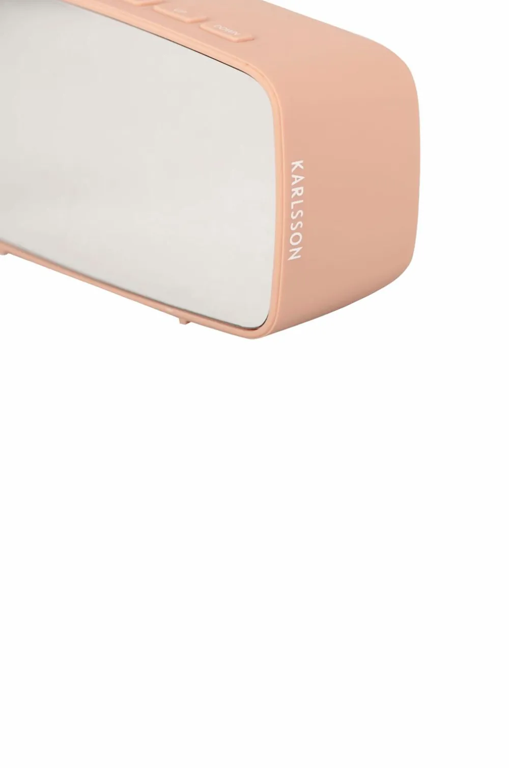 Karlsson Vægure>Vækkeur Mirror LED Oval Afbleget rosa