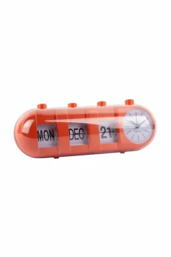 Karlsson Vækkeur Retro Tube Calendar Flip Lys orange