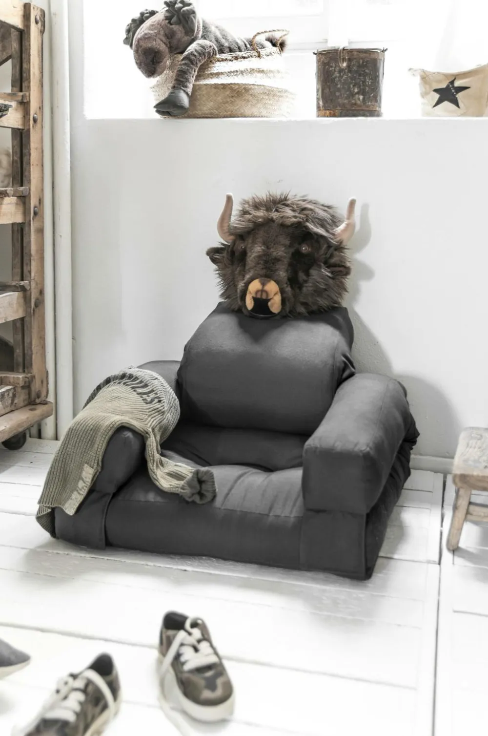 Karup Design Børnemøbler>Stol + seng i ét Mini Hippo Dark grey