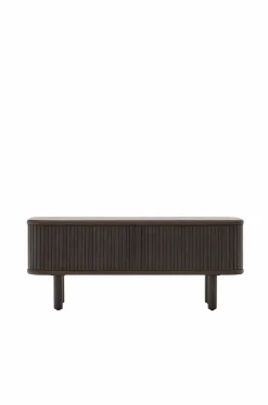 Kave Home Tv-Bænke>Mailen tv-bord med 2 døre i askefinér med mørk finish 120 x 50 cm Brun