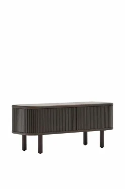 Kave Home Tv-Bænke>Mailen tv-bord med 2 døre i askefinér med mørk finish 120 x 50 cm Brun