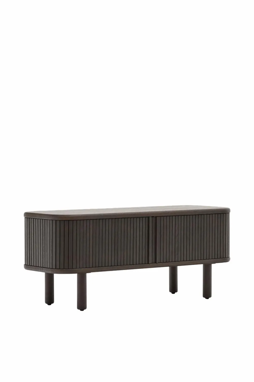 Kave Home Tv-Bænke>Mailen tv-bord med 2 døre i askefinér med mørk finish 120 x 50 cm Brun