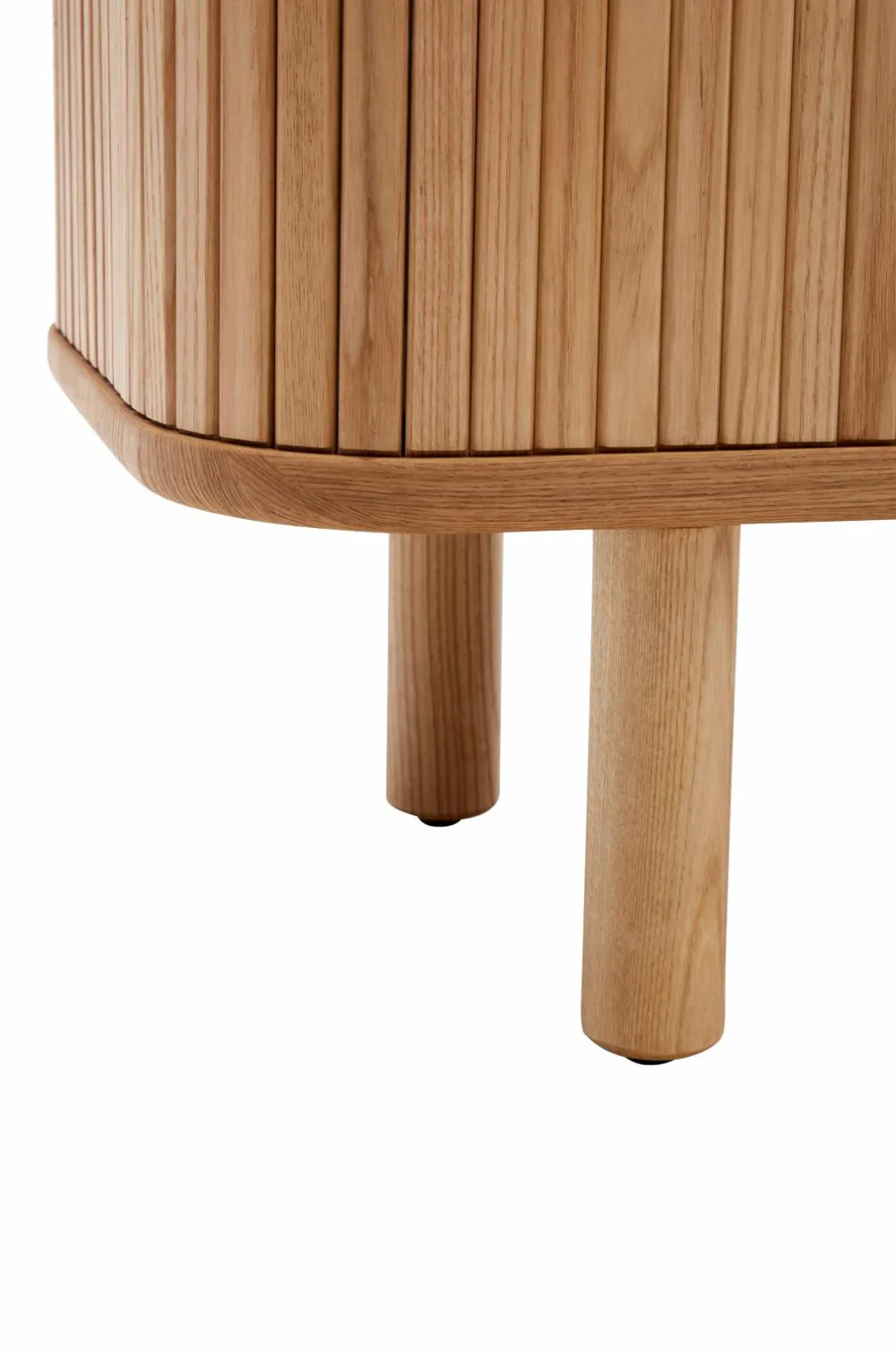 Kave Home Tv-Bænke>Mailen tv-bord med 2 døre i askefinér med mørk finish 200 x 50 cm Naturlig