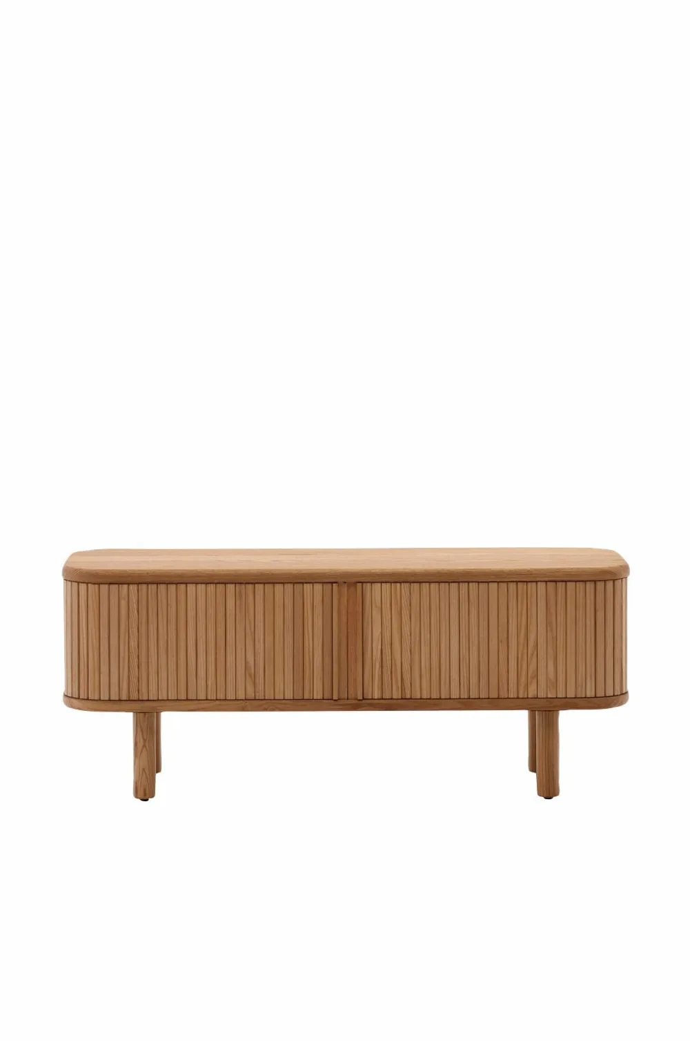 Kave Home Mailen tv-bord med 2 døre i askefinér med mørk finish 120 x 50 cm Naturlig
