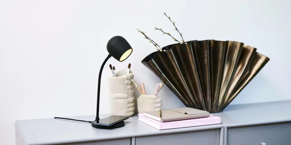Kreafunk LED-lampe/højttaler/Qi Ellie Sort Outlet