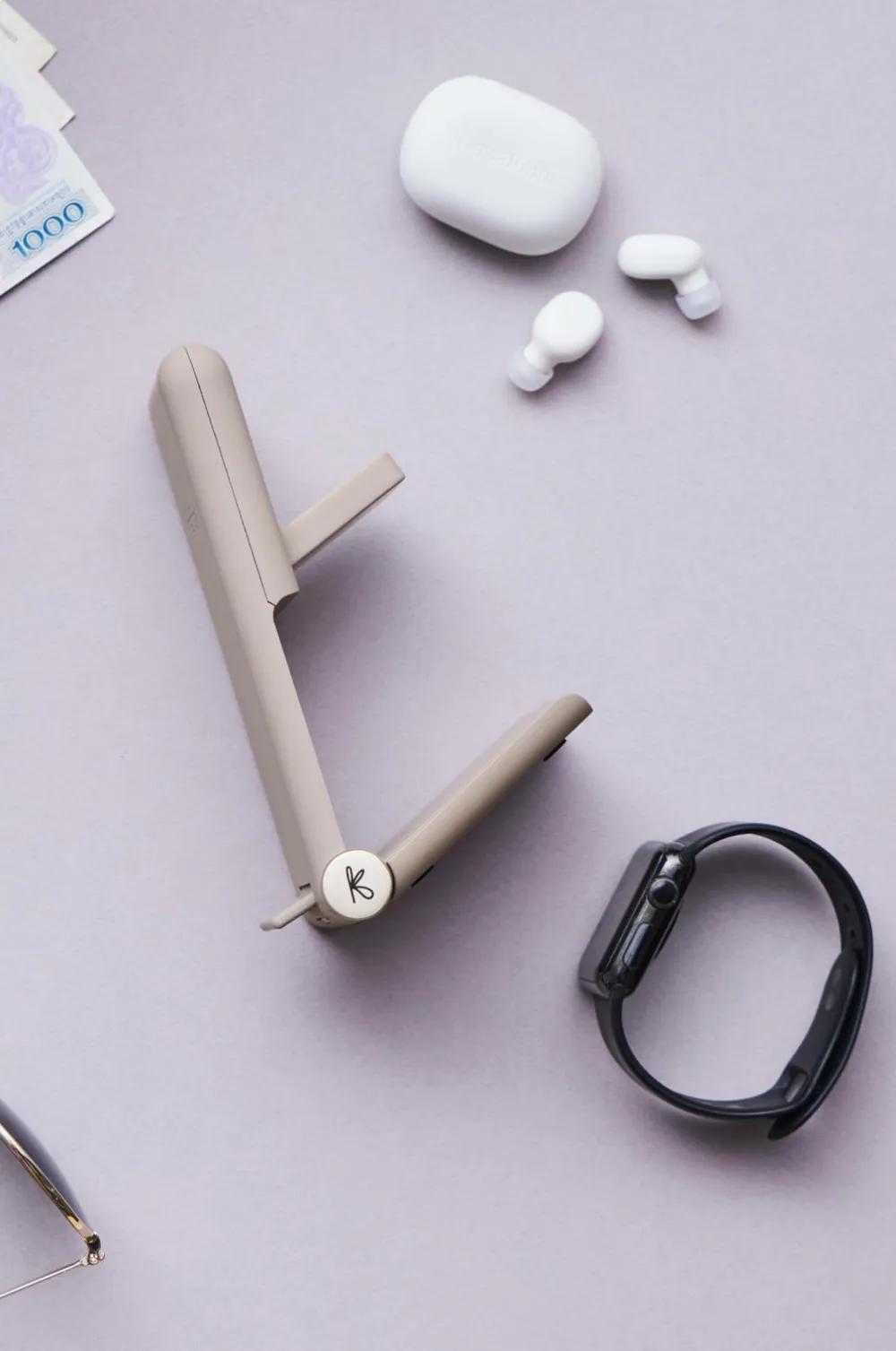 Kreafunk Trådløs Opladningsholder 3 enheder reCHARGE+ Ivory sand Best