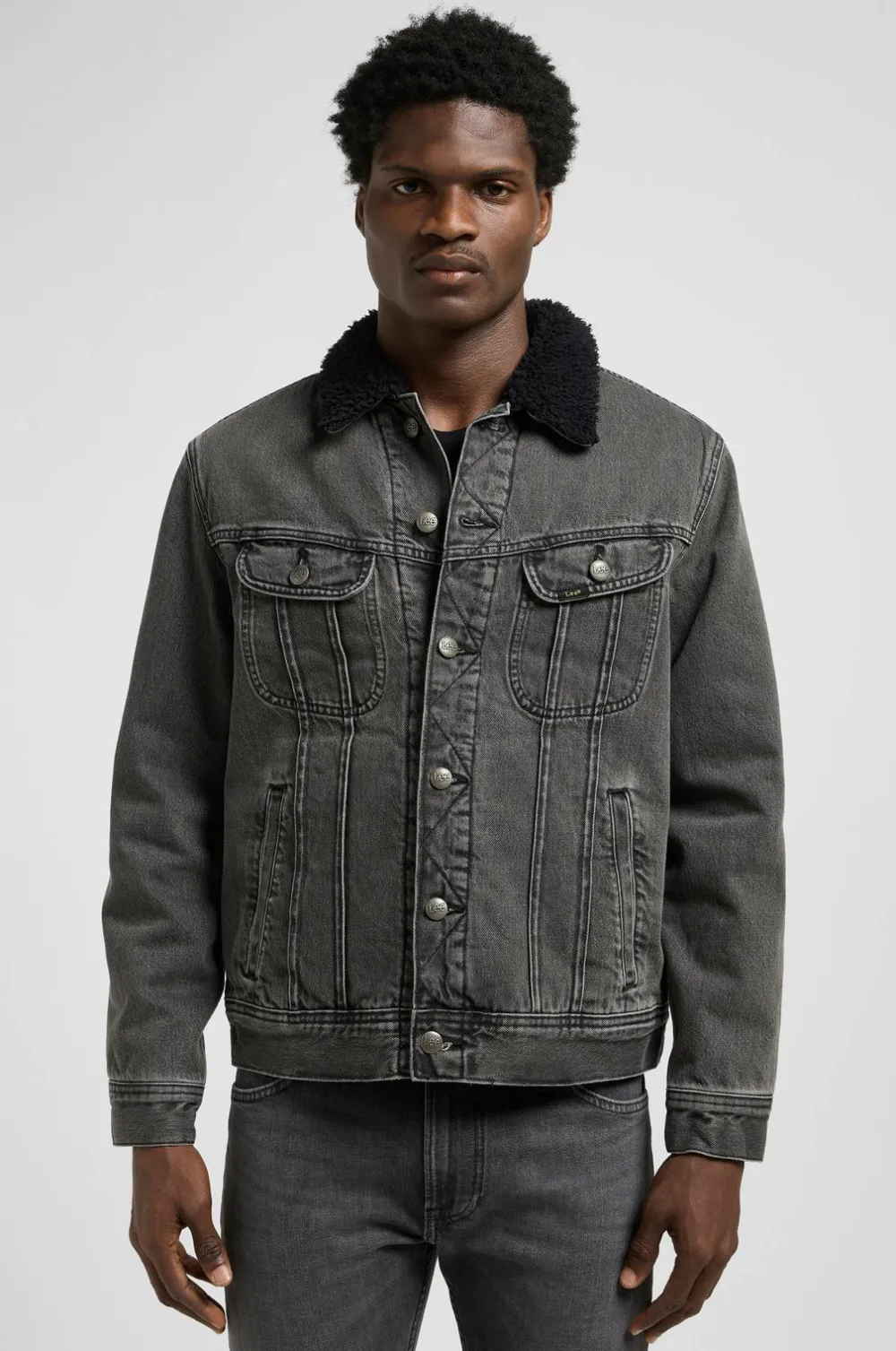 Lee Jakker & Frakker>Cowboyjakke Sherpa Deep Obsidian