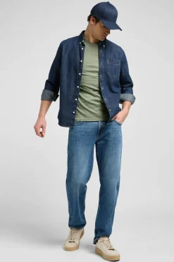 Lee Cowboyskjorte Button Down Mid stone 2 Discount