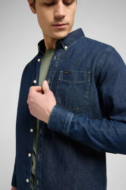 Lee Cowboyskjorte Button Down Mid stone 2 Discount