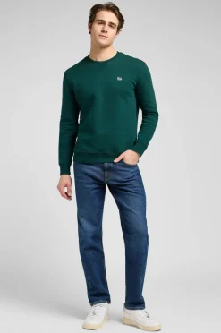 Lee Sweatshirt Patch Crew Sws Jade Forest Best