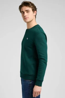 Lee Sweatshirt Patch Crew Sws Jade Forest Best