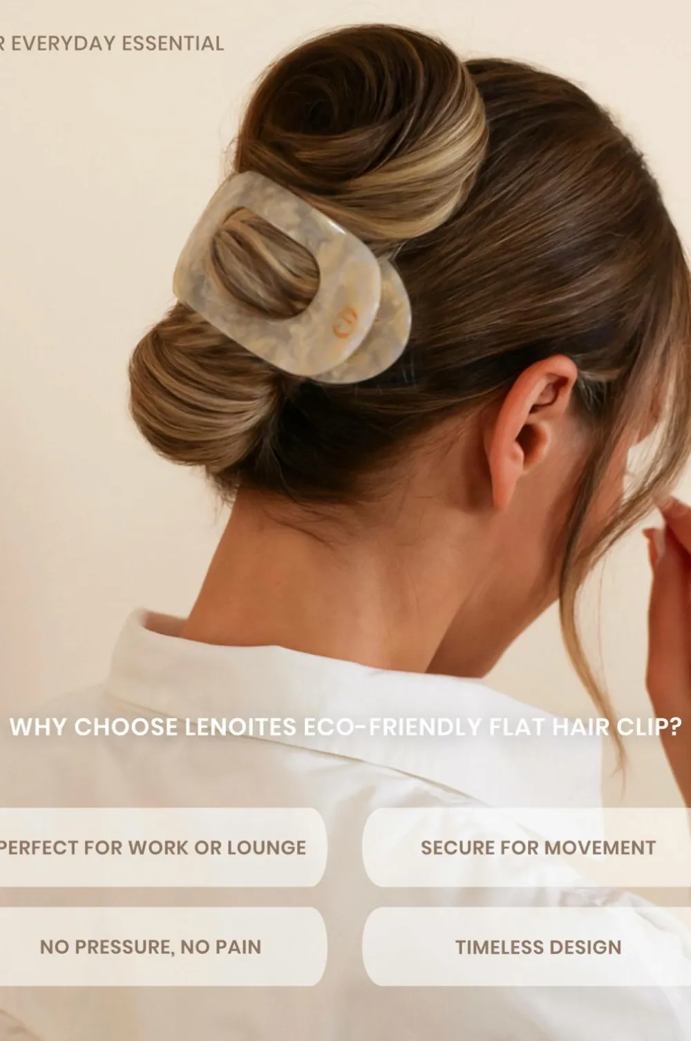 Lenoites Eco-Friendly Flat Hair Clip Desert Beige
