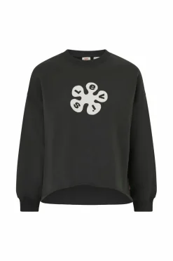 Levi's Sweatshirt GR Leo Raw Cut Crewneck Crew 9 CREW 90S FESTIVAL FLOWER PIRATE BLACK Outlet