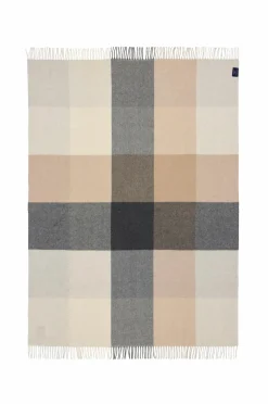 Lexington Tæpper & Plaider>Ternet plaid i uld Hvid/beige/grå