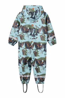 Lindberg Regndragt Lekhyttan Rain Baby Overall Fleece Lightblue/brown Hot
