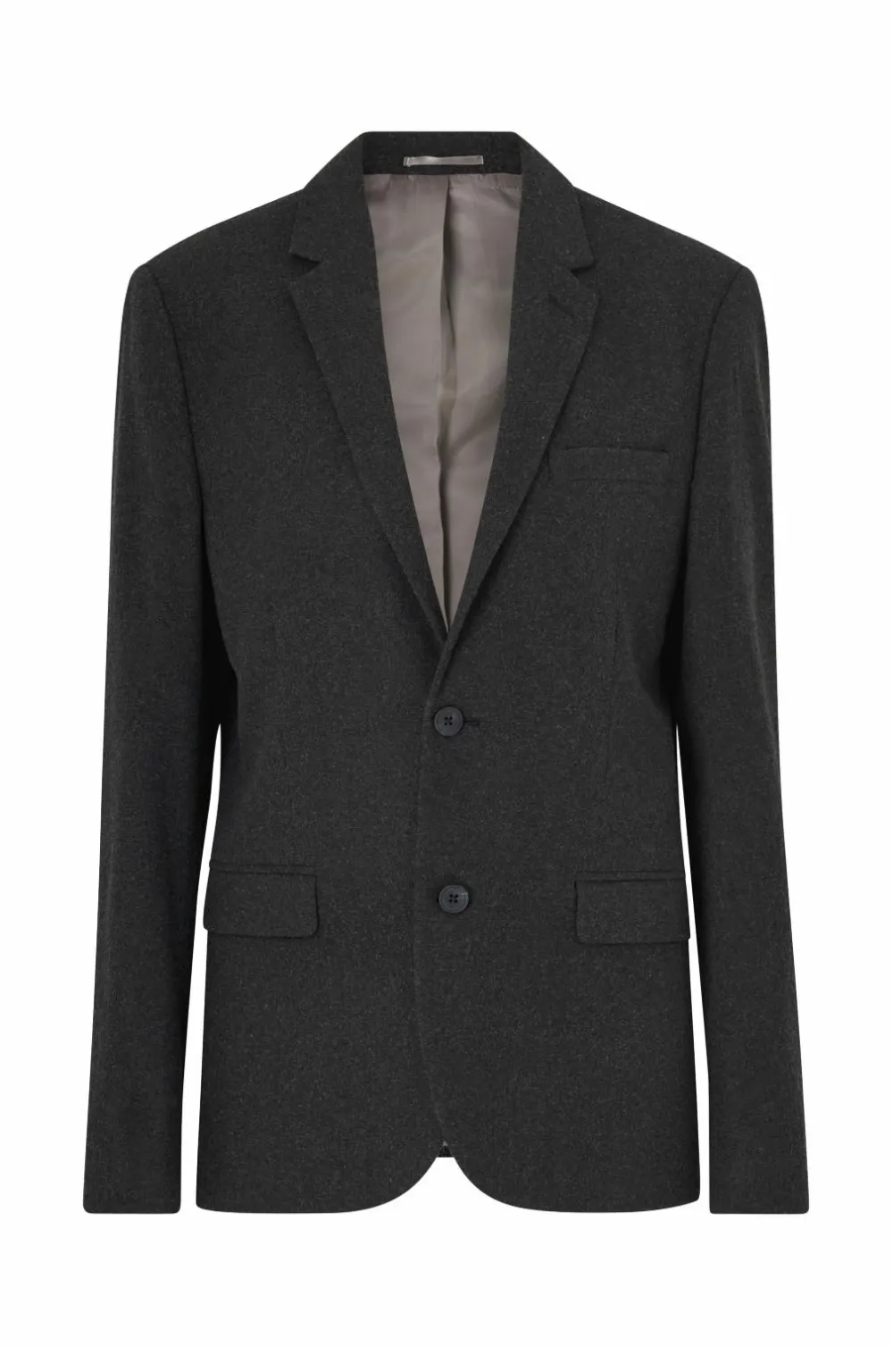 Lindbergh Habitjakke Flannel Wool Blend Blazer Black mel Outlet