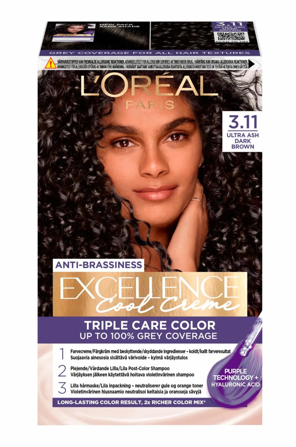 L'Oréal Paris Excellence Cool Creme Ultra Ash Dark Brown Hot
